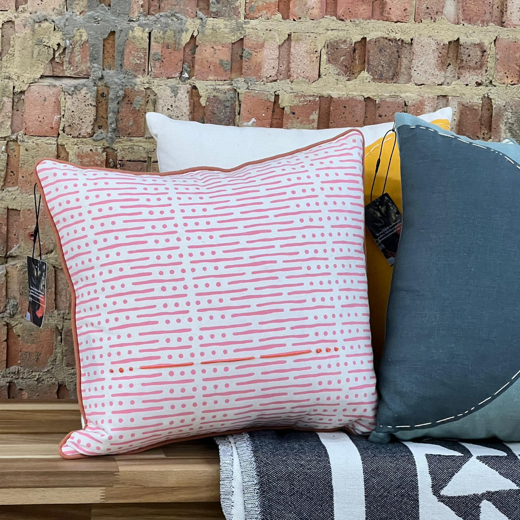 Morse Code Cushion Pink So Just Shop