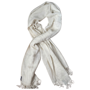 Cream Handloomed Woollen Scarf