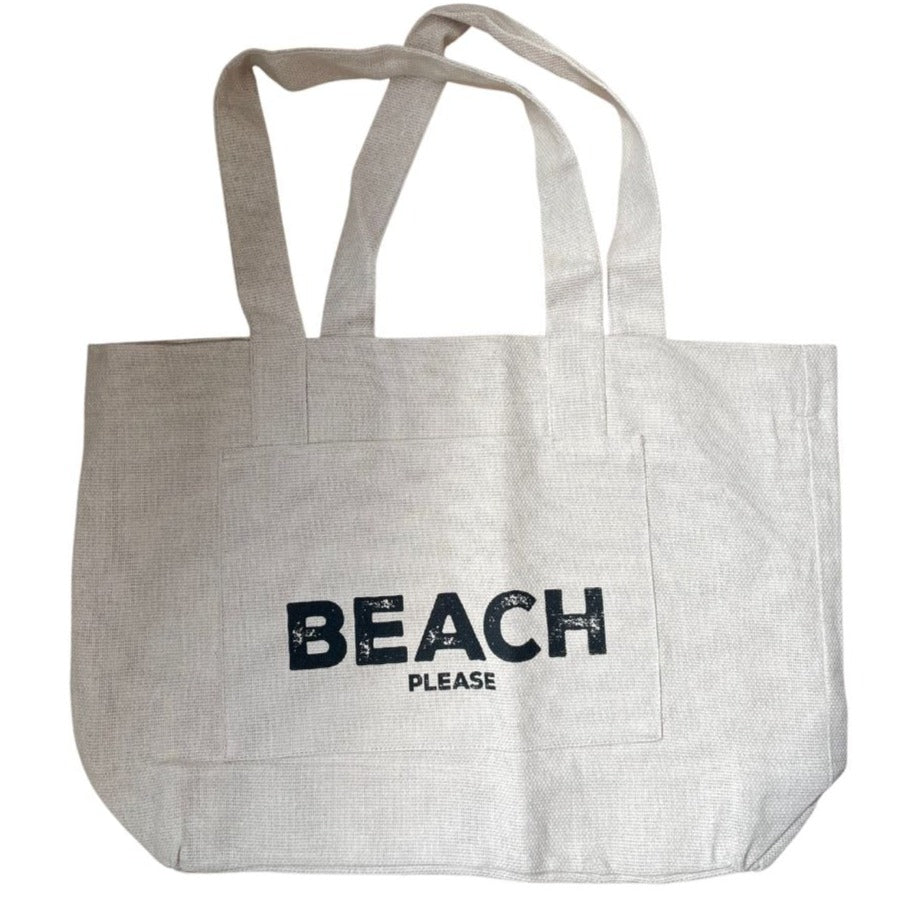 100% Recycled Cotton Beach Bag - Natural