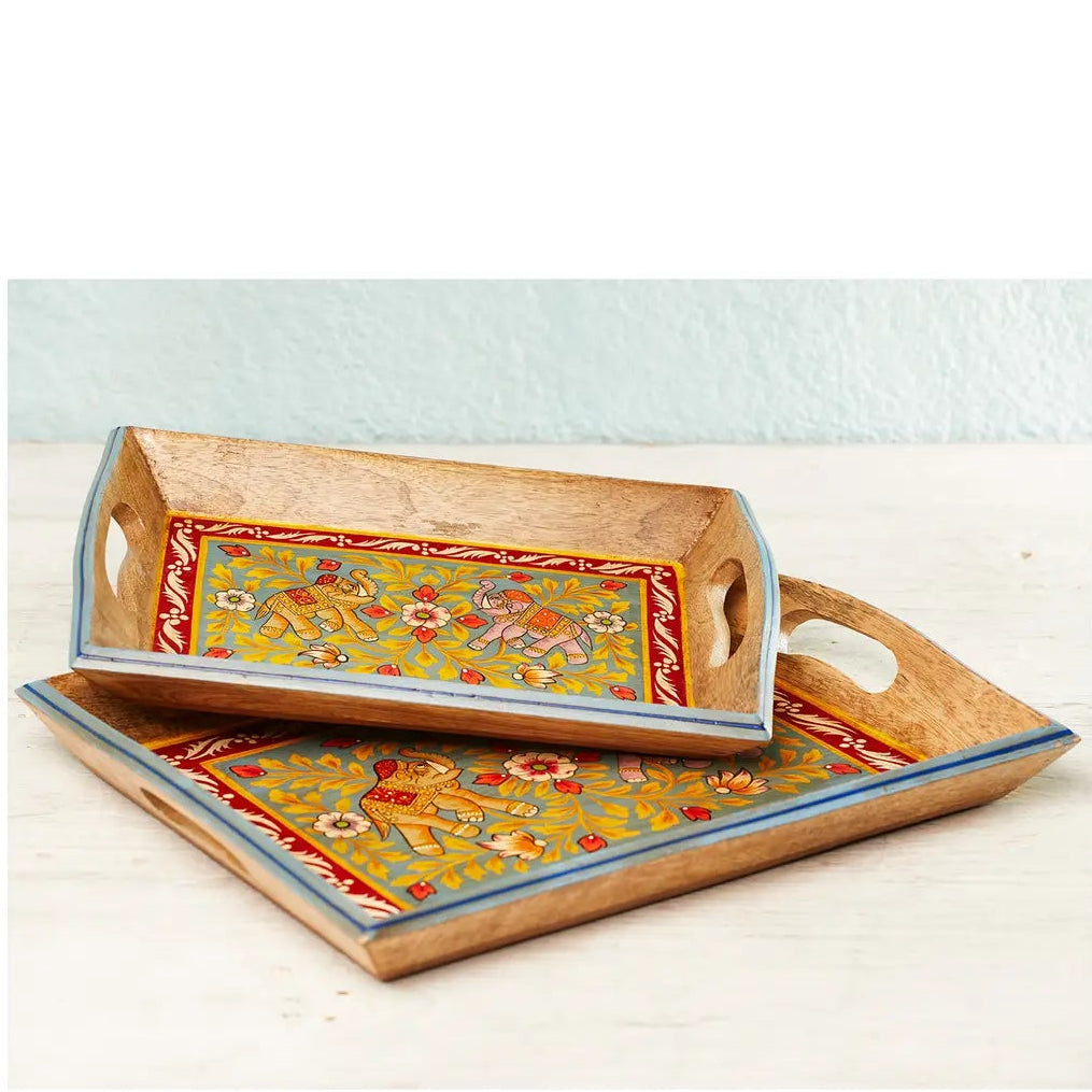 Jayan Elephant Hand Painted Tray