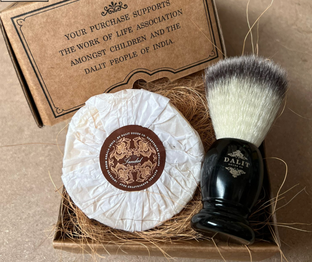 Men’s Sandalwood Shaving Soap with Brush Set