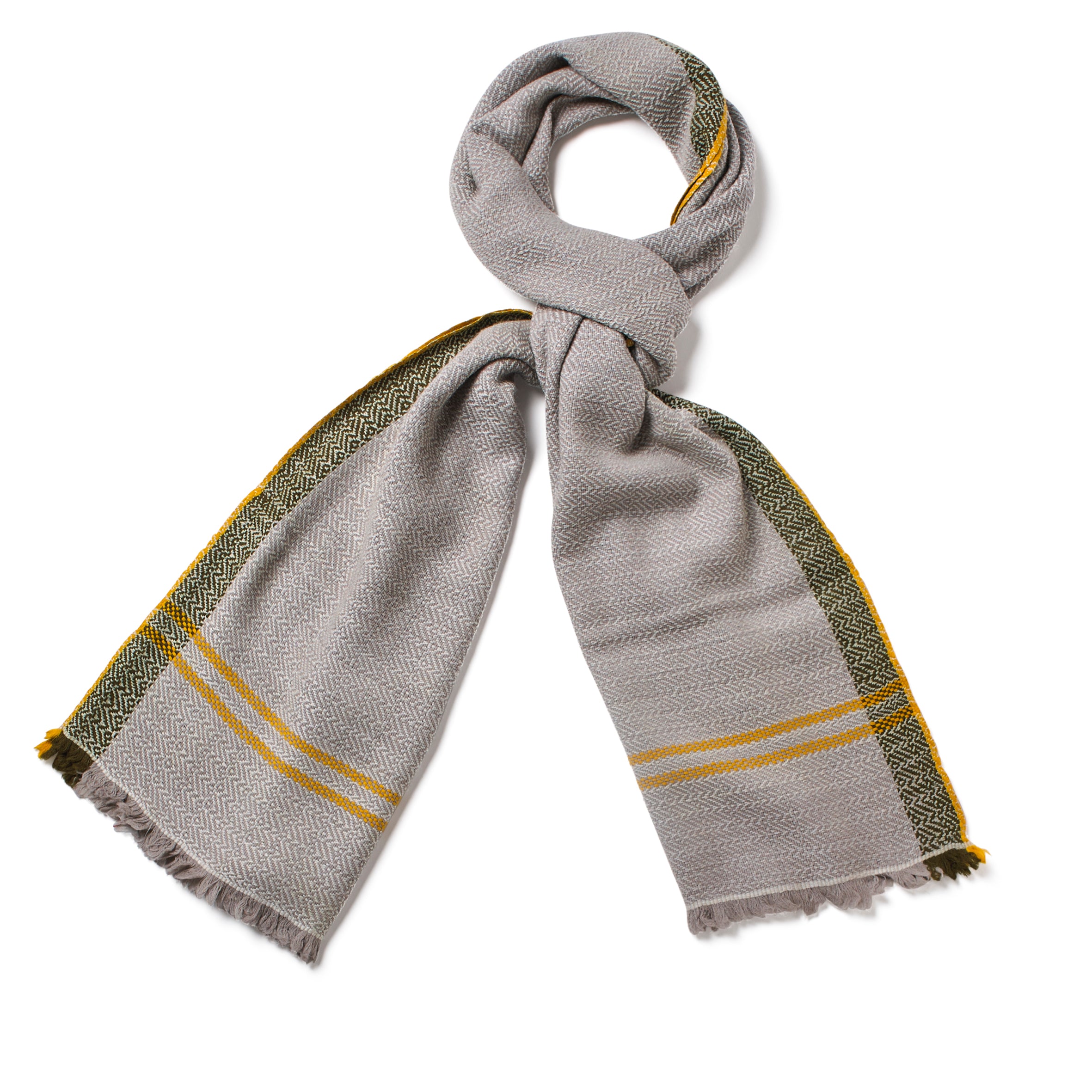 Grey and Yellow Wool Scarf – So Just Shop - Main Image