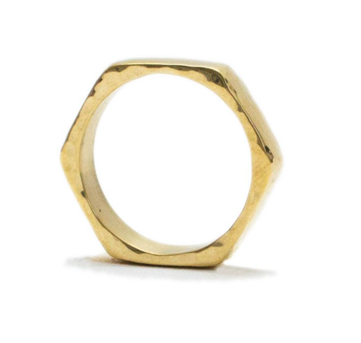 Hexagon Ring Brass