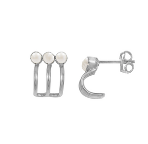 Vimla Pearl Earrings - Silver