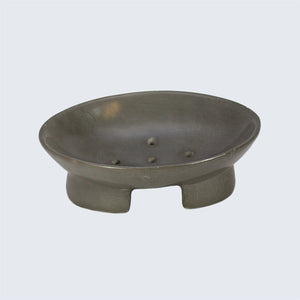 Kenyan Soapstone Oval Soap Dish - Slate