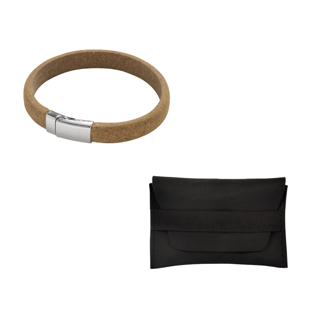 Cork Bracelet & Vegan Card Holder